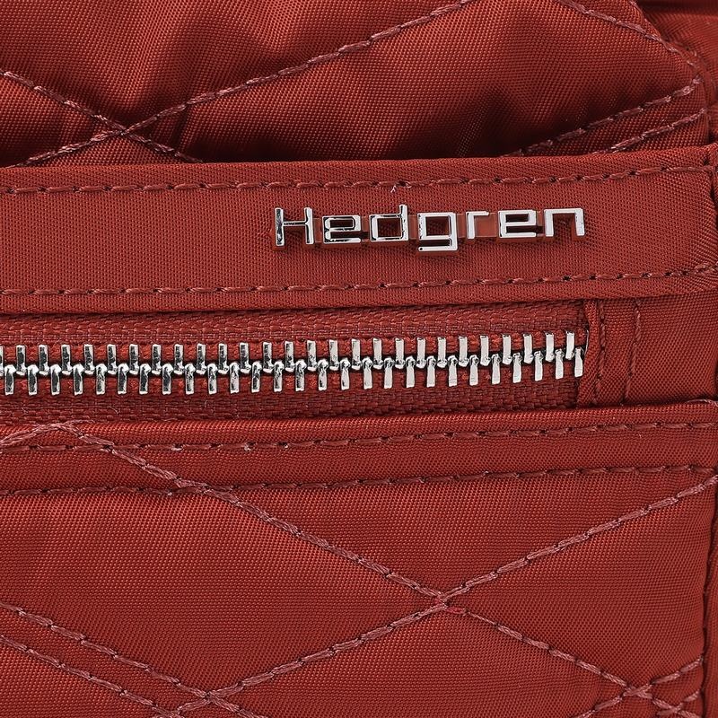 Bolsa De Hombro Hedgren Acolchado Eye Rfid Mujer Rojas Marrones | DID6630ID