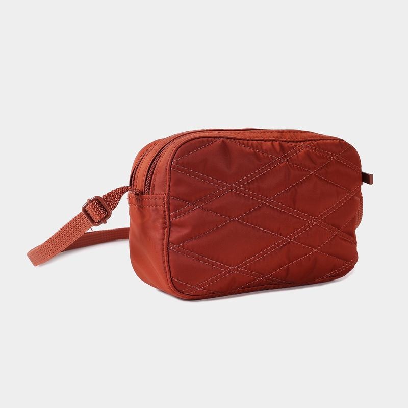 Bolsas Hombro Hedgren Acolchado Maia Mini Rfid Mujer Rojas Marrones | XZA1867MZ