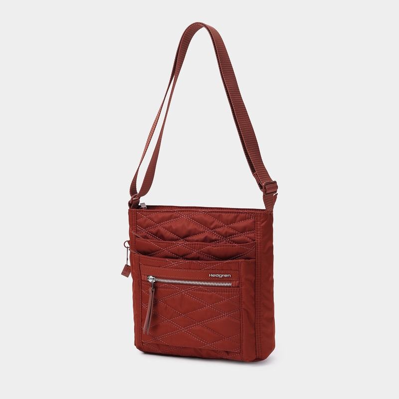 Bolsas Hombro Hedgren Acolchado Orva Rfid Mujer Rojas Marrones | EXZ7395UX