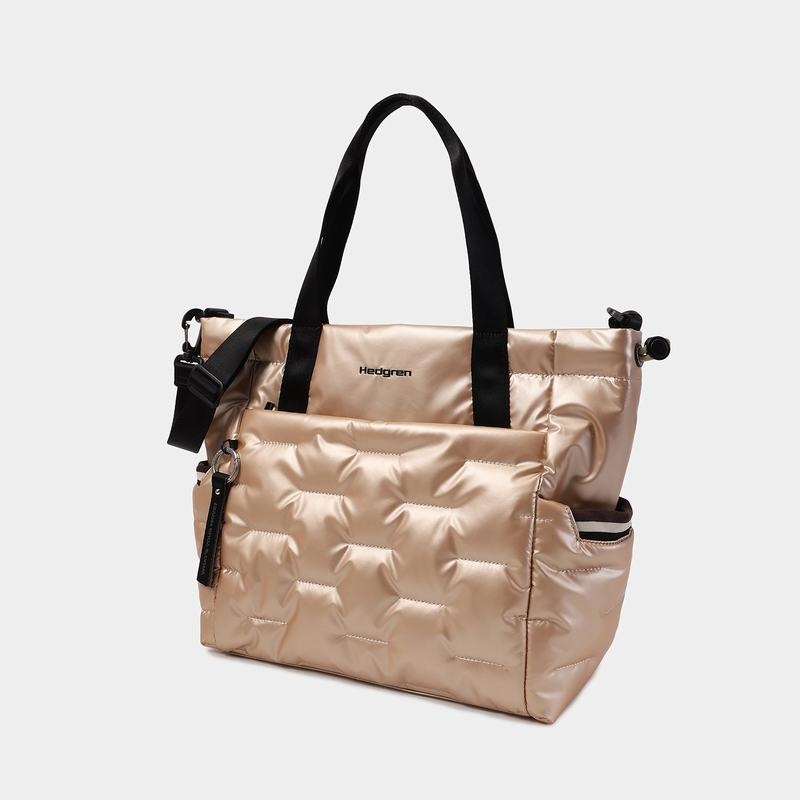 Bolso Tote Hedgren Puffer Mujer Beige | TAC513LS