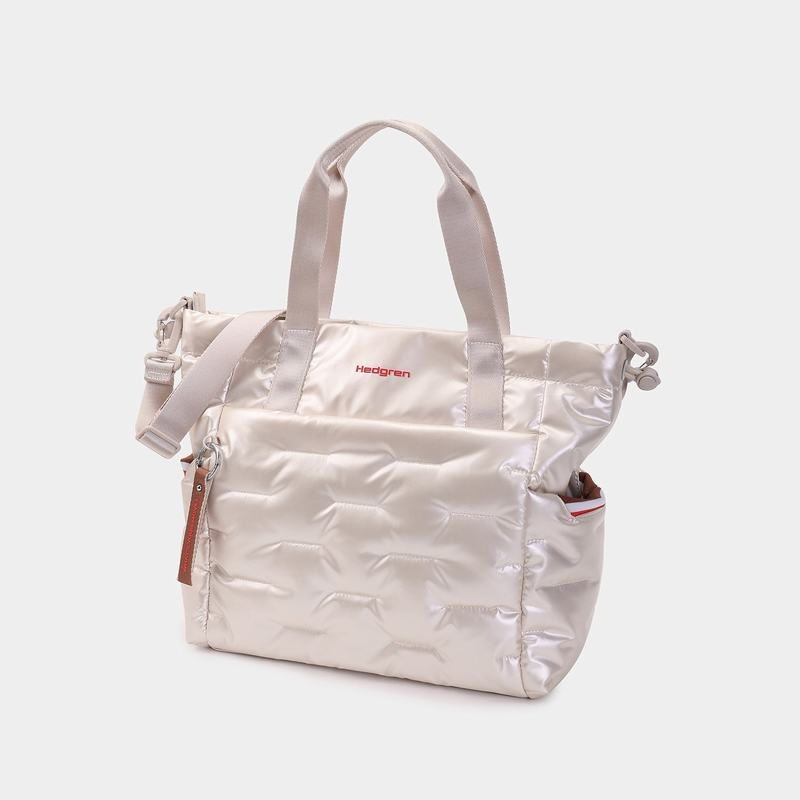 Bolso Tote Hedgren Puffer Mujer Blancas Beige | PXB2694ER