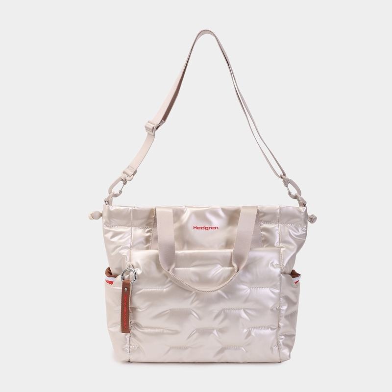 Bolso Tote Hedgren Puffer Mujer Blancas Beige | PXB2694ER