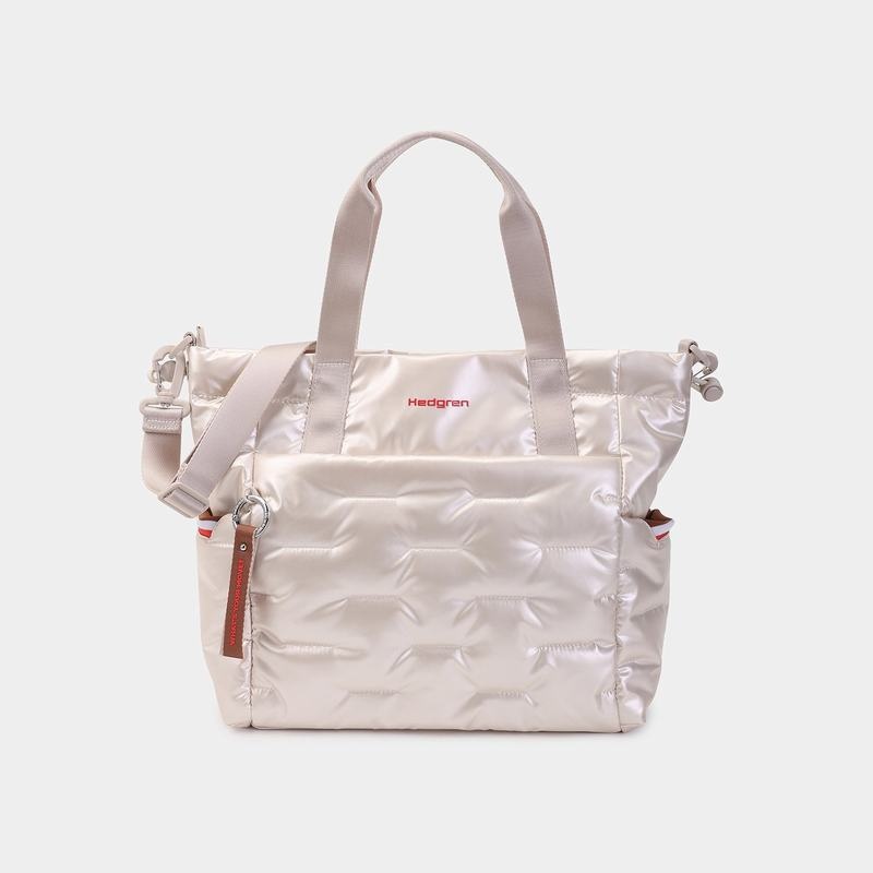 Bolso Tote Hedgren Puffer Mujer Blancas Beige | PXB2694ER