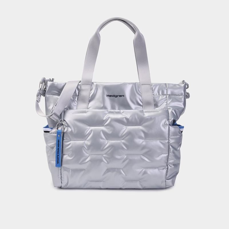 Bolso Tote Hedgren Puffer Mujer Plateadas Azules | RBG8863GE