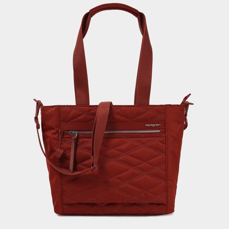 Bolso Tote Hedgren Zoe Medium Rfid Mujer Rojas Marrones | SNR2861YU